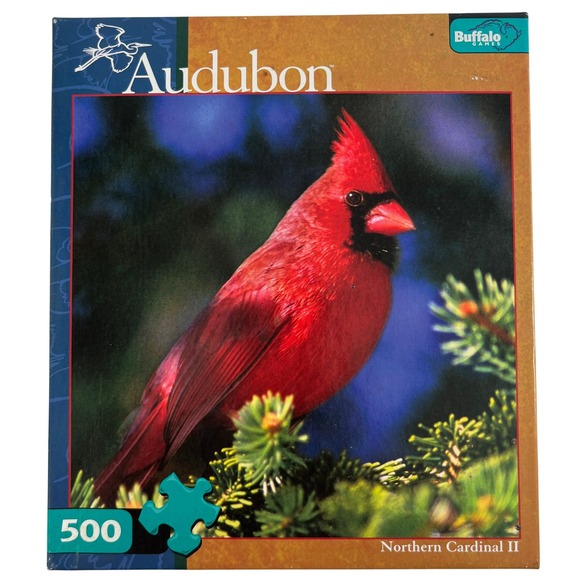 Buffalo Games Audubon "Northern Cardinal II" 500 Piece Jigsaw Puzzle Complete - Picture 1 of 5